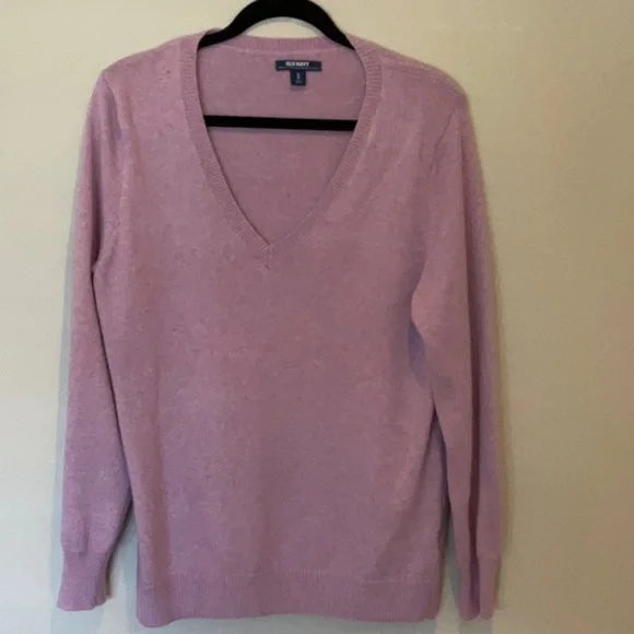 Old Navy Blue  & Lavender V-Neck Sweater Lightweight Knit, xl - Picture 9 of 15